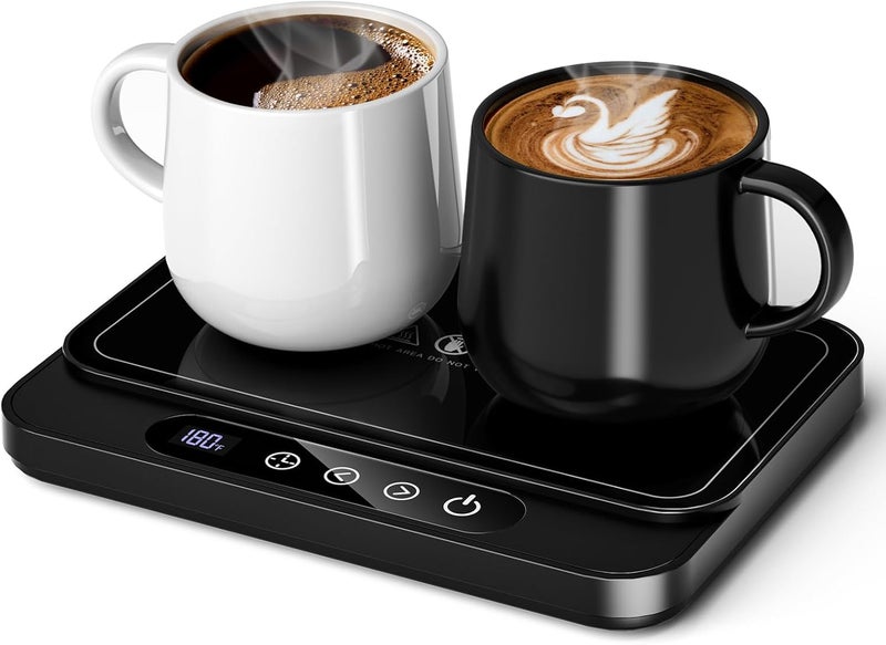 Misby Coffee Mug Warmer, 50W Large Heating Panel Mug Warmer with 6-Temp Settings, 8H Auto Shut-Off, 12H Timer, Ultra-Thin Design, Coffee Warmer for Desk, Ideal for Home, Office, and Travel (Black) - Image 1
